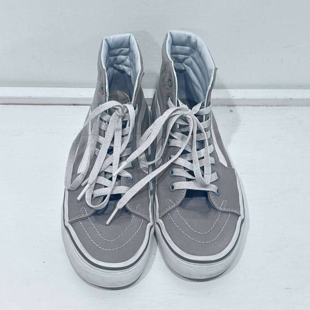 Vans Sk8-Hi Grey High Top Sneakers Skate Shoes Men’s 7 Women’s 8.5 Classic - Picture 2 of 13